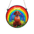 Dachshund Red Rainbow Bridge Personalised Stained Glass Effect Suncatcher